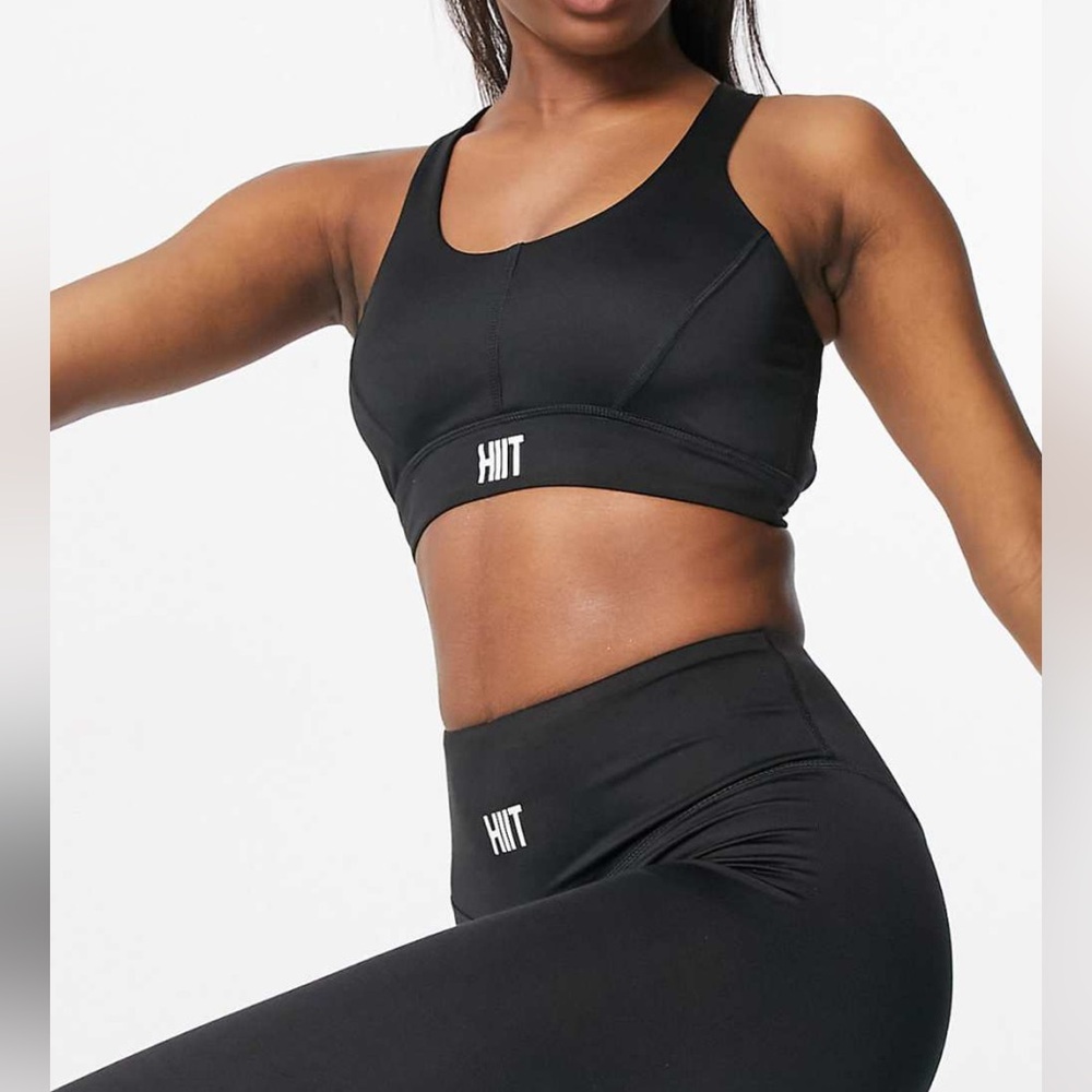HIIT Starry Mesh Black Bralette - Size L